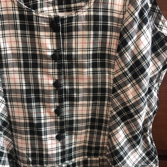 Vintage California Girl Black, Red, White Pleated Plaid Romper Size 13/14 (MED)? - Picture 11 of 13